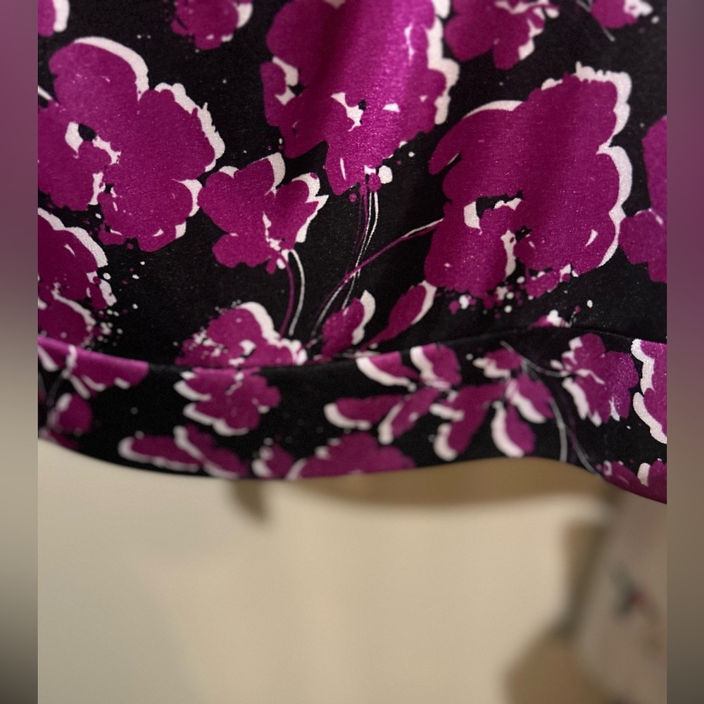 Alfani Purple Fitted Blouse with Elegant Draped Neckline - Picture 2 of 5